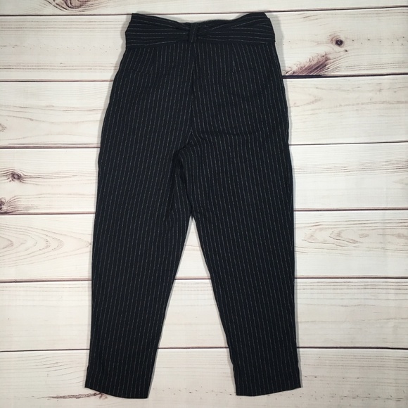 ANTHROPOLOGIE Bow Waist Pinstripe Pants Size 2 - Picture 2 of 7